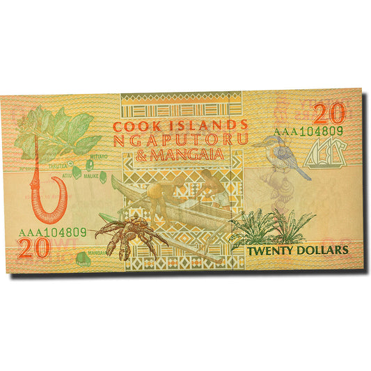 Billete de 20 dólares de las Islas Cook