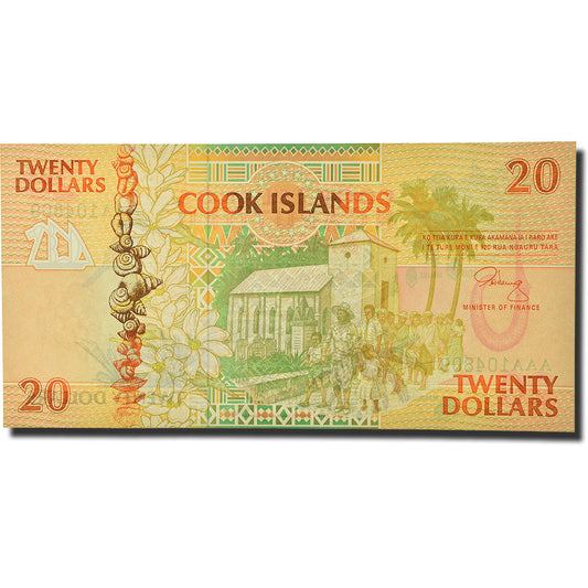 Billete de 20 dólares de las Islas Cook