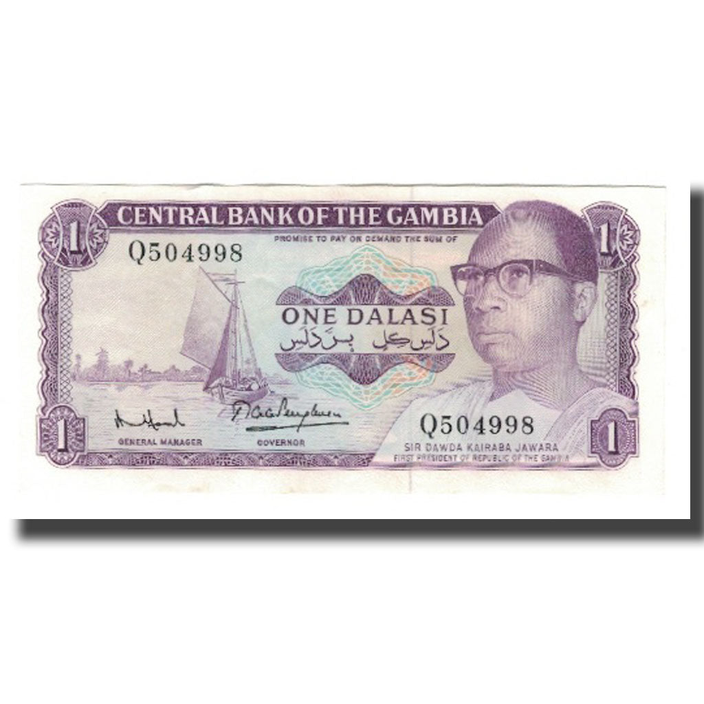billete de banco, 
  
  Gambia, 
  
  1 Dalasi