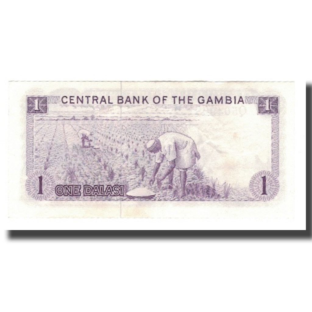 billete de banco, 
  
  Gambia, 
  
  1 Dalasi