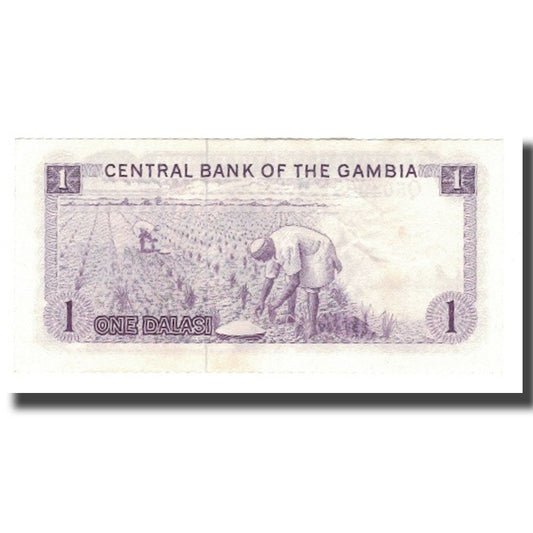 billete de banco, 
  
  Gambia, 
  
  1 Dalasi