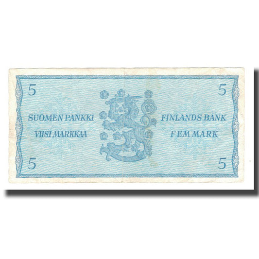billete de banco, 
  
  Finlandia, 
  
  5 Markkáa