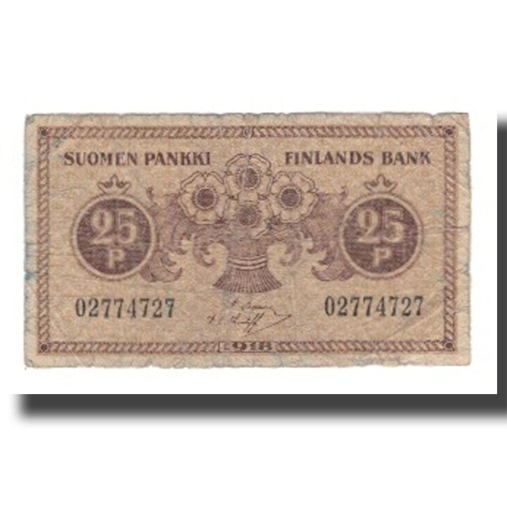 billete de banco, 
  
  Finlandia, 
  
  25 peniques