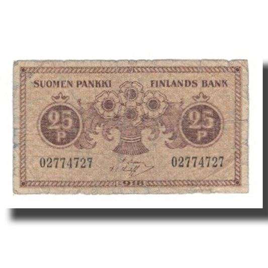 billete de banco, 
  
  Finlandia, 
  
  25 peniques