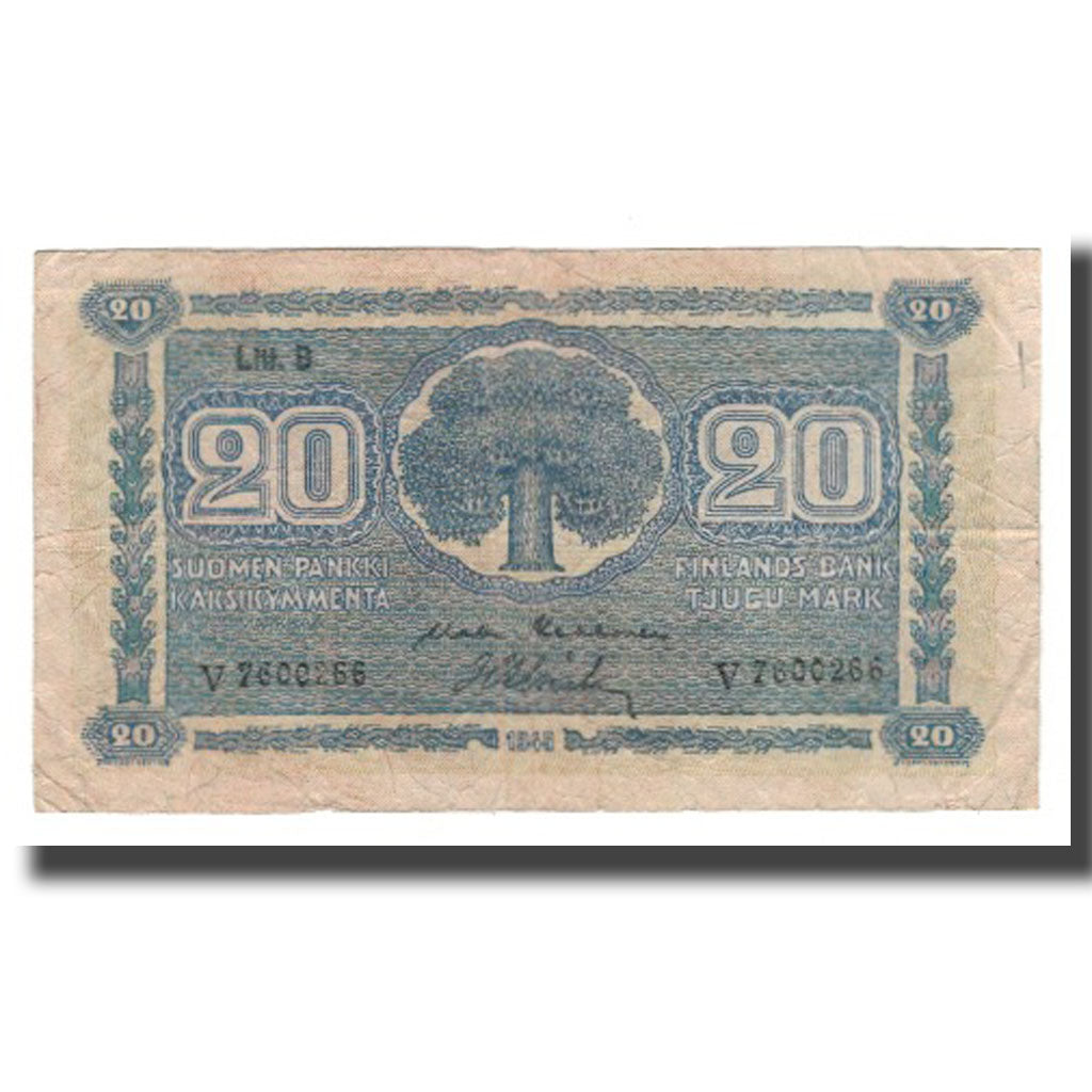 billete de banco, 
  
  Finlandia, 
  
  20 marcos