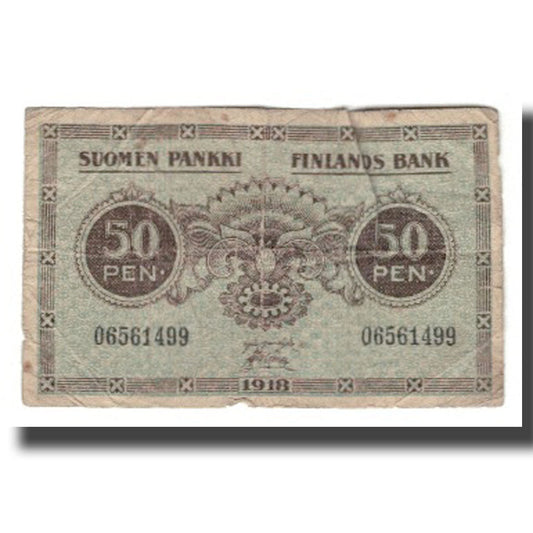 billete de banco, 
  
  Finlandia, 
  
  50 peniques