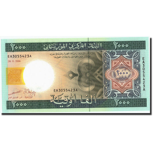 Billete de banco, Mauritania, 2000 uguiyas