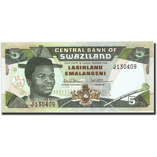 billete de banco, 
  
  Suazilandia, 
  
  5 emalangeni