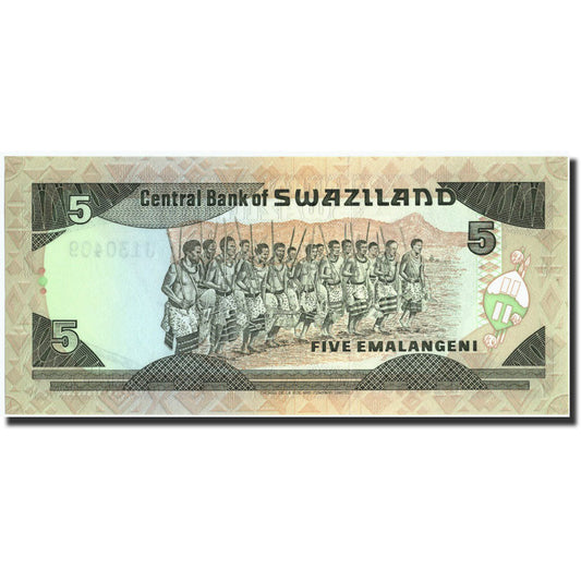 billete de banco, 
  
  Suazilandia, 
  
  5 emalangeni