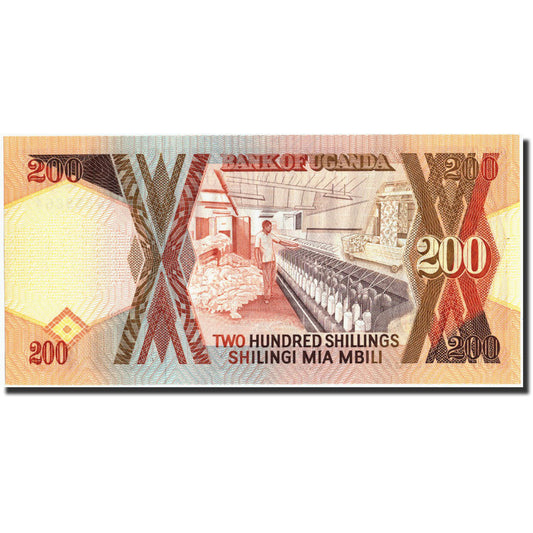 Billete de Uganda de 200 chelines