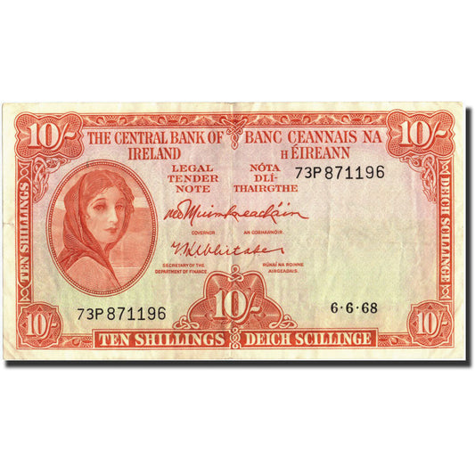 Billete de banco,

República de Irlanda,

10 chelines