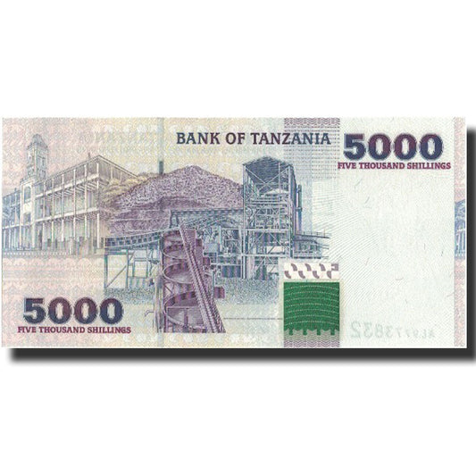 billete de banco, 
  
  Tanzania, 
  
  5000 chelines