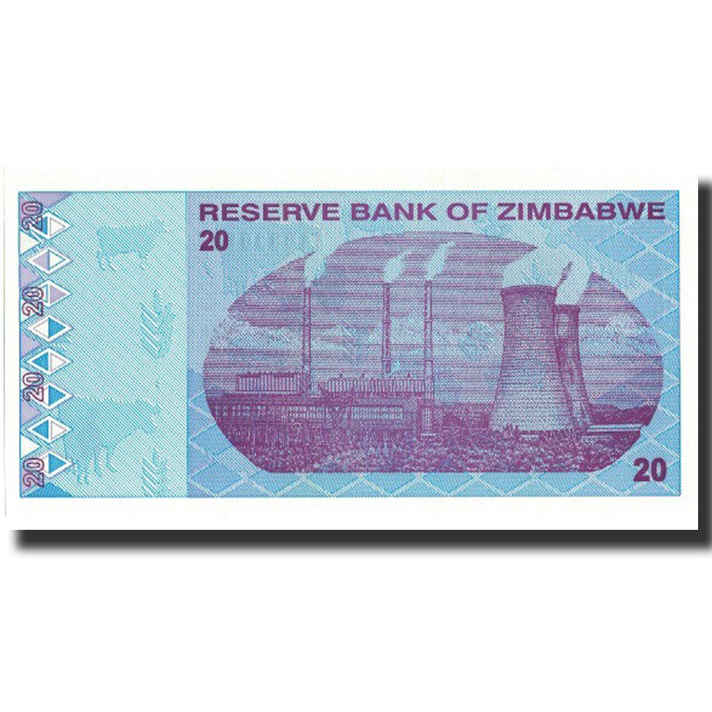 Billete de 20 dólares de Zimbabue