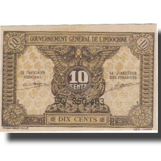 Billete de banco, 

INDOCHINA FRANCESA, 

10 céntimos