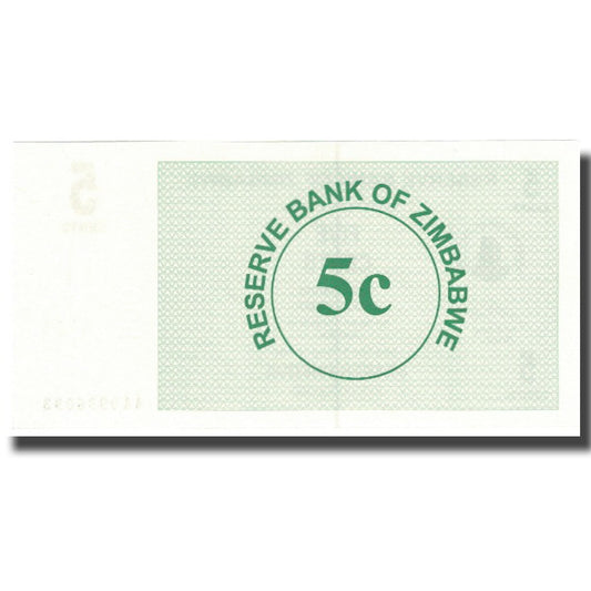 Billete de 5 céntimos de Zimbabue
