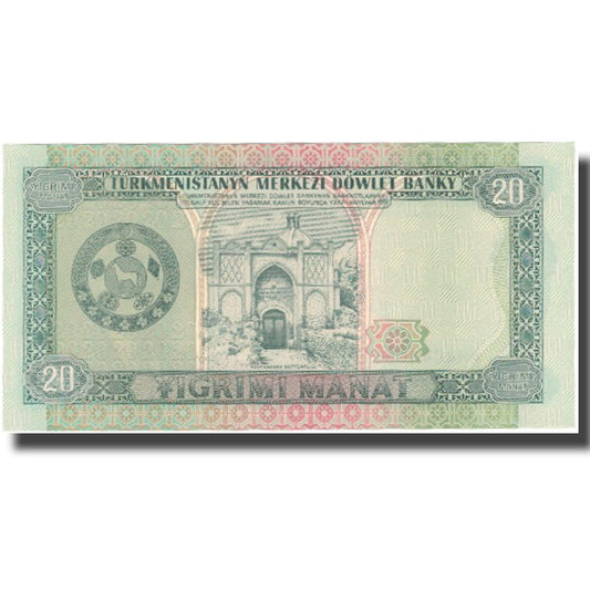 billete de banco, 
  
  Turkmanistán, 
  
  20 manats
