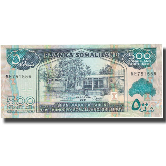 billete de banco, 
  
  somalilandia, 
  
  500 chelines = 500 chelines