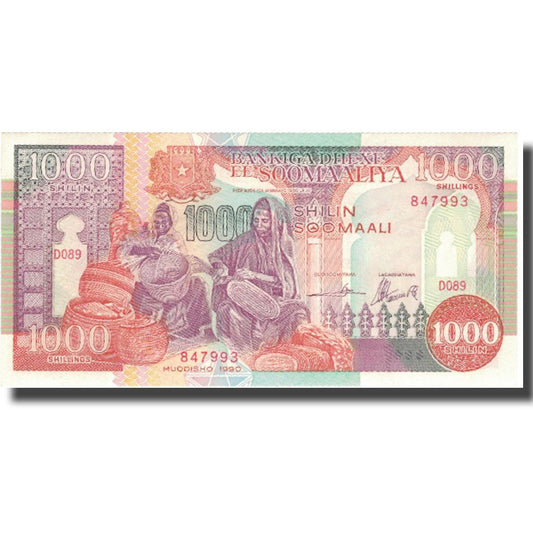 billete de banco, 
  
  Somalia, 
  
  1000 chelines = 1000 chelines