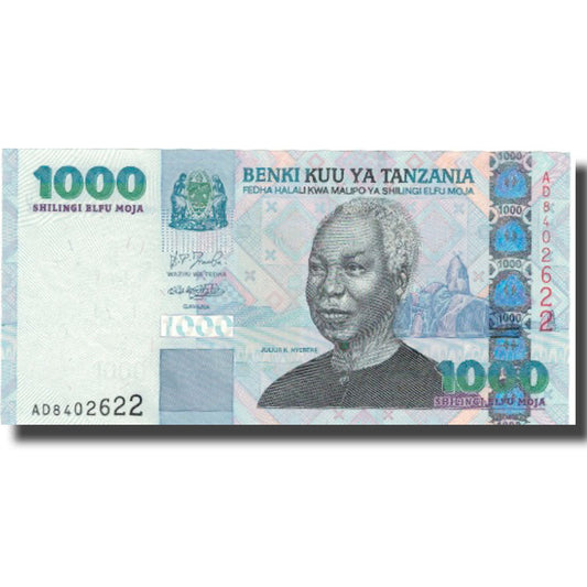 billete de banco, 
  
  Tanzania, 
  
  1000 chelines