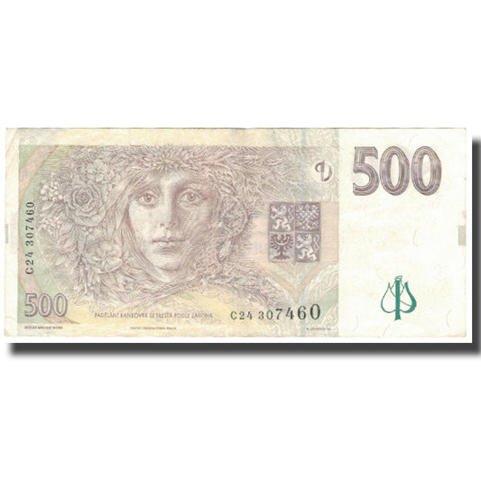 billete de banco, 
  
  República Checa, 
  
  500 coronas