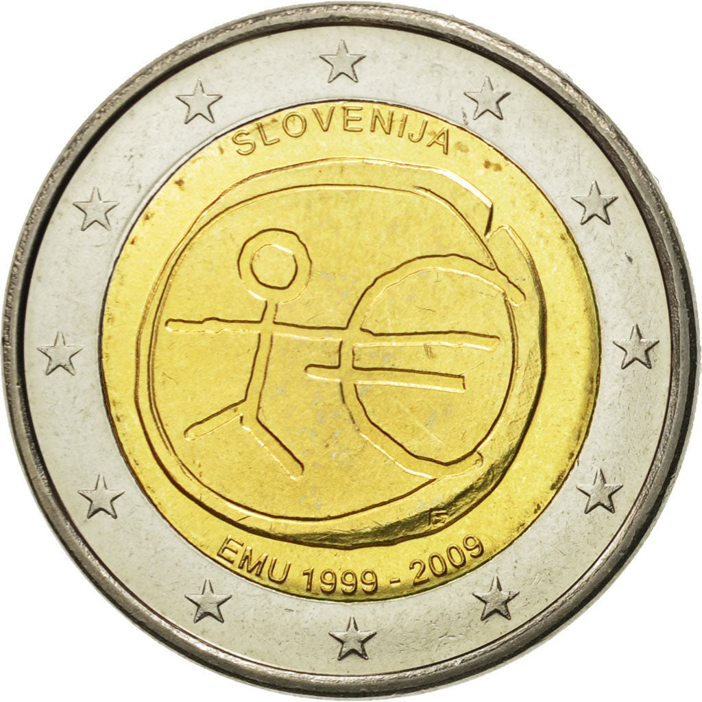 Eslovenia, 

2 euros, 

10.º aniversario de la Unión Monetaria Europea