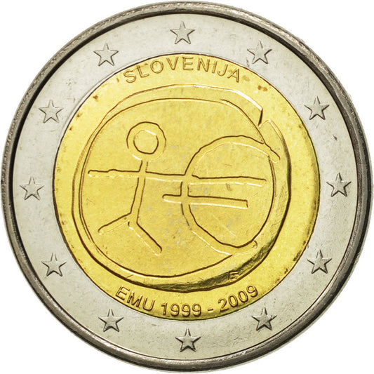 Eslovenia, 

2 euros, 

10.º aniversario de la Unión Monetaria Europea