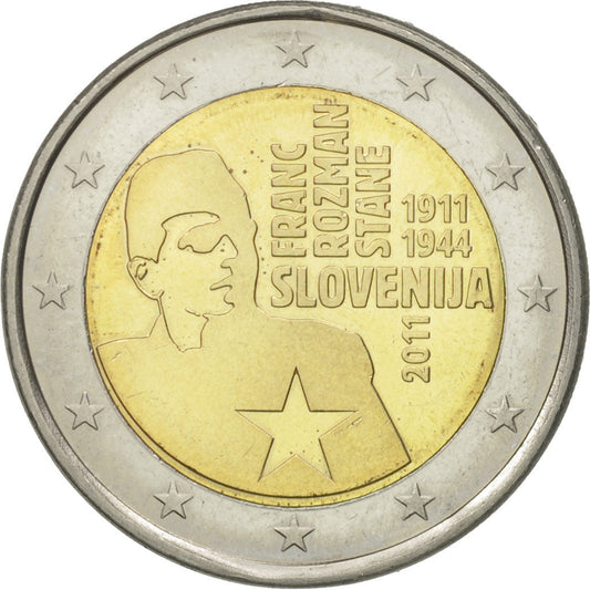 Eslovenia, 
  
  2 euros, 
  
  franco razman