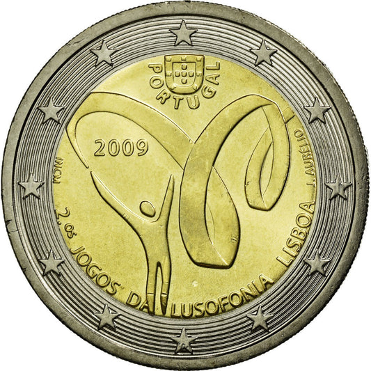 Portugal, 
  
  2 euros, 
  
  Juegos de Lusofonia
