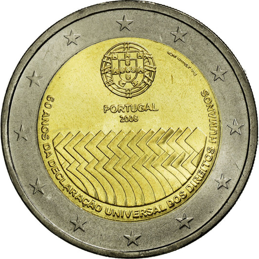 Portugal, 

2 euros, 

Declaración de los Derechos Humanos