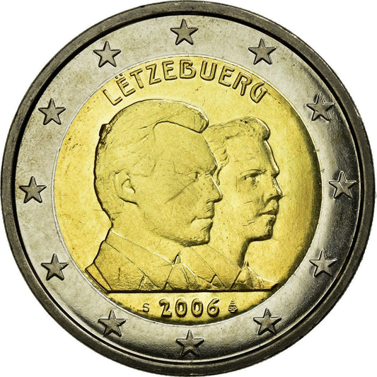 Luxemburgo,

2 euros,

25.º aniversario del Gran Duque Guillermo