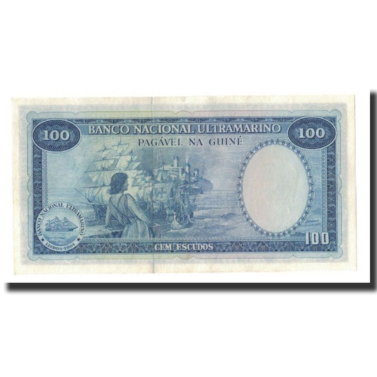 billete de banco, 
  
  guinea portuguesa, 
  
  100 escudos