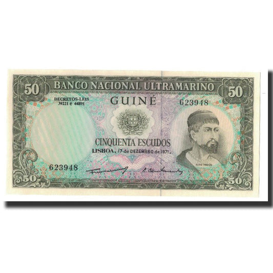 billete de banco, 
  
  guinea portuguesa, 
  
  50 escudos