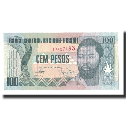 billete de banco, 
  
  Guinea-Bisáu, 
  
  100 pesos
