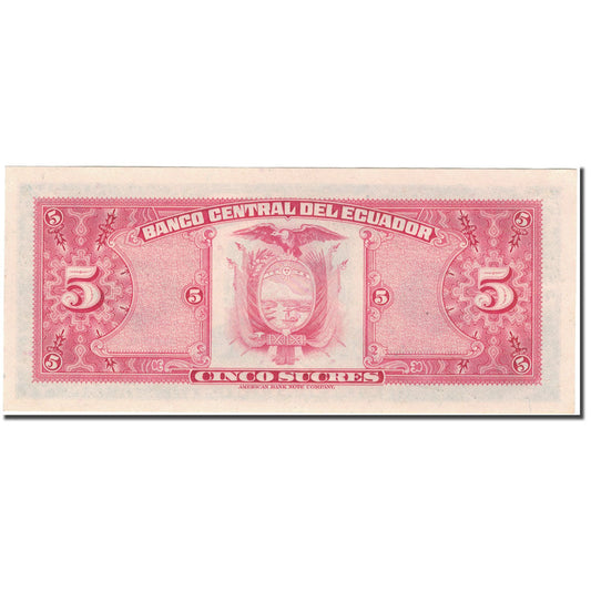 billete de banco, 
  
  Ecuador, 
  
  5 sucres
