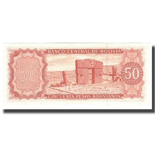 billete de banco, 
  
  bolivia, 
  
  50 pesos bolivianos