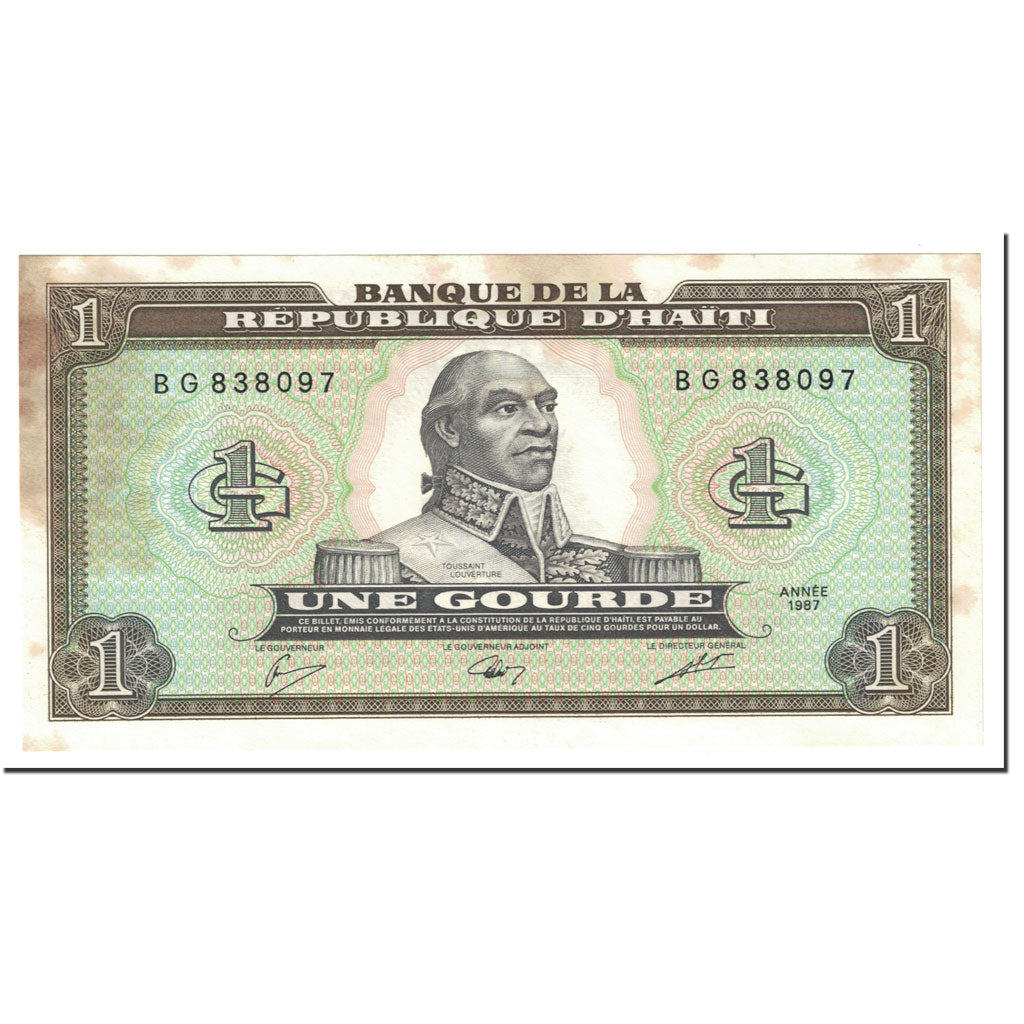 billete de banco, 
  
  Haití, 
  
  1 calabaza