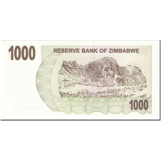 Billete de 1000 dólares de Zimbabue