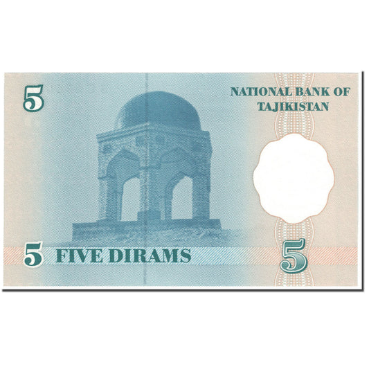 billete de banco, 
  
  Tayikistán, 
  
  5 dirams