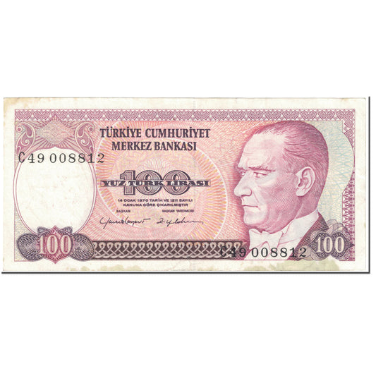 Billete de 100 liras turcas