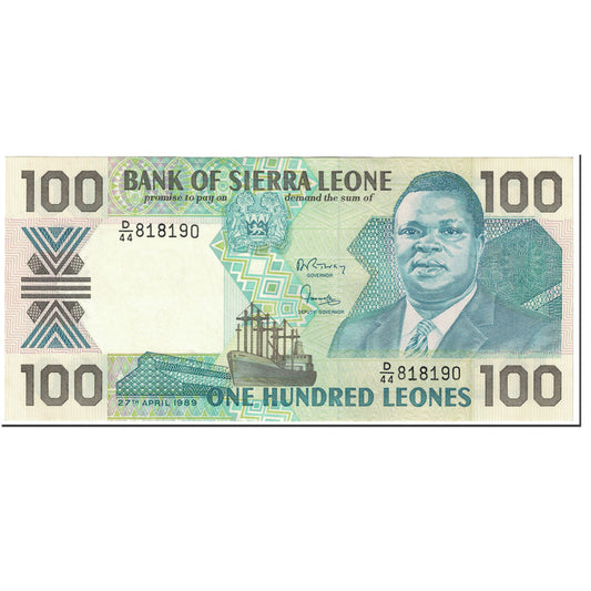 billete de banco, 
  
  Sierra Leona, 
  
  100 leones