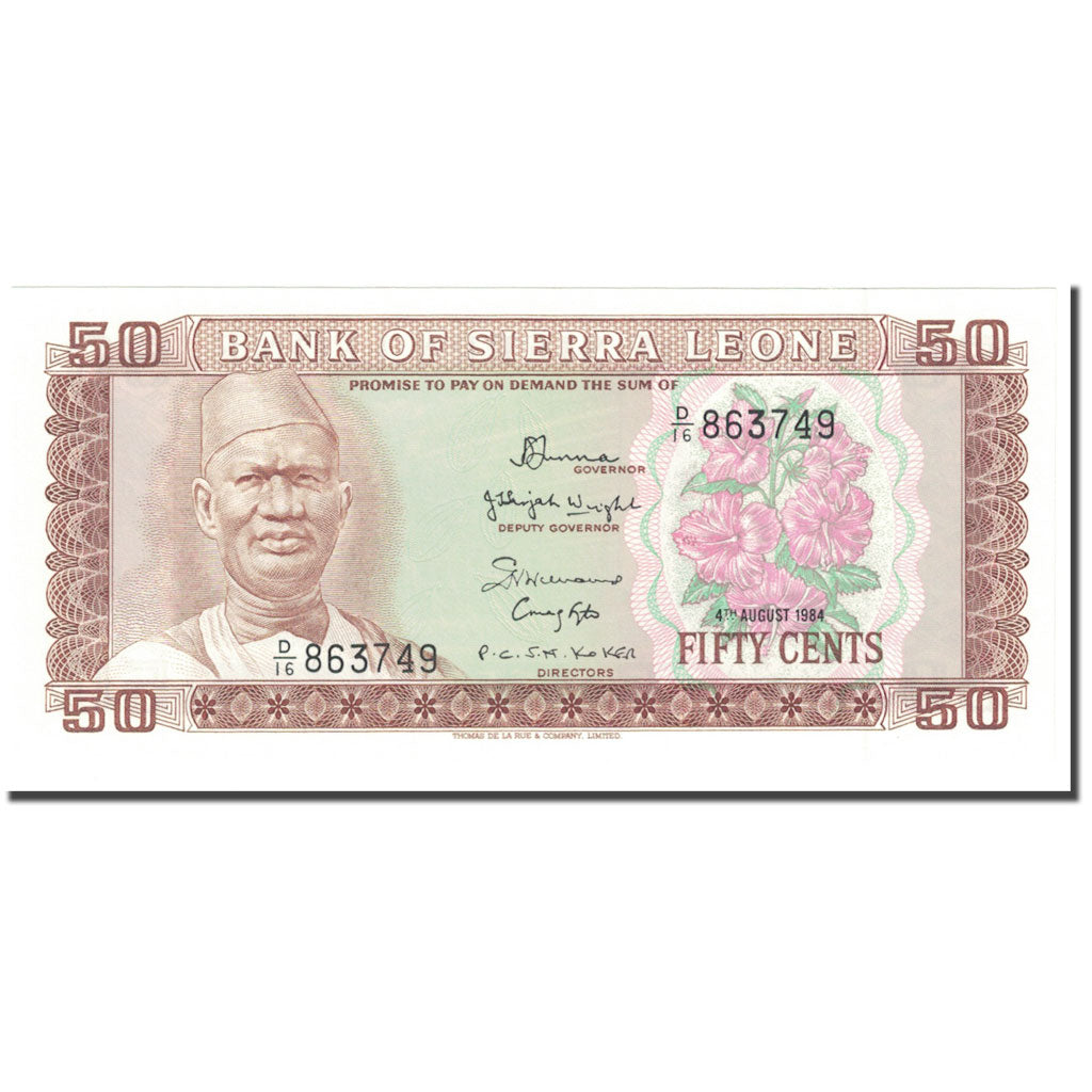 Billete de 50 céntimos de Sierra Leona