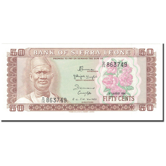 Billete de 50 céntimos de Sierra Leona