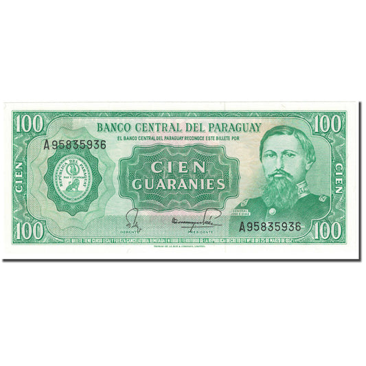 billete de banco, 
  
  paraguay, 
  
  100 guaraníes