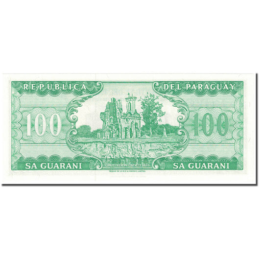 billete de banco, 
  
  paraguay, 
  
  100 guaraníes