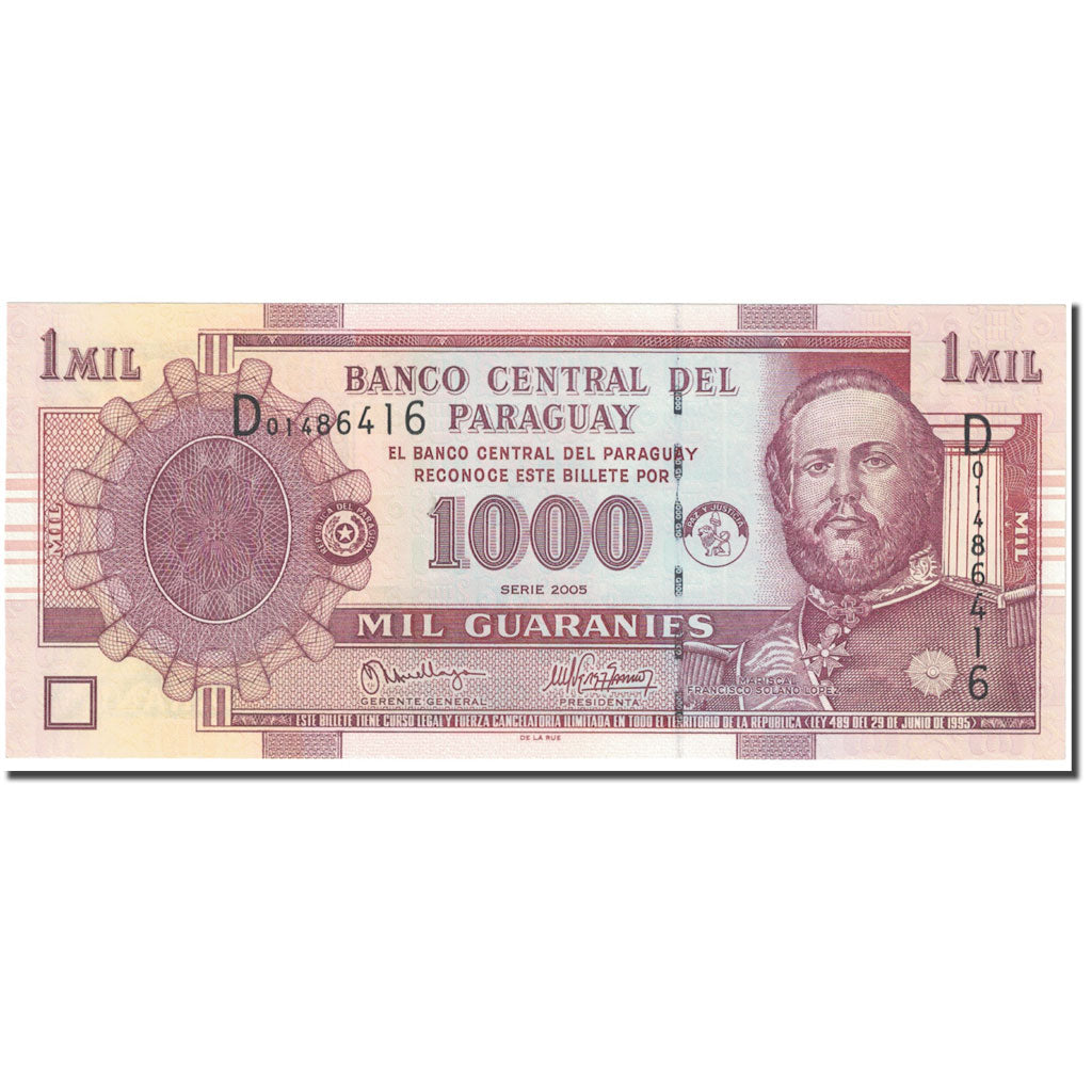 billete de banco, 
  
  paraguay, 
  
  1000 guaraníes
