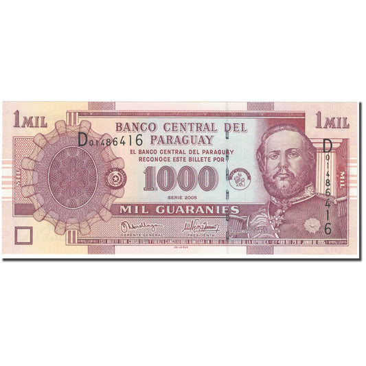 billete de banco, 
  
  paraguay, 
  
  1000 guaraníes