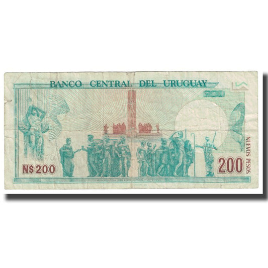 billete de banco, 
  
  Uruguay, 
  
  200 nuevos pesos