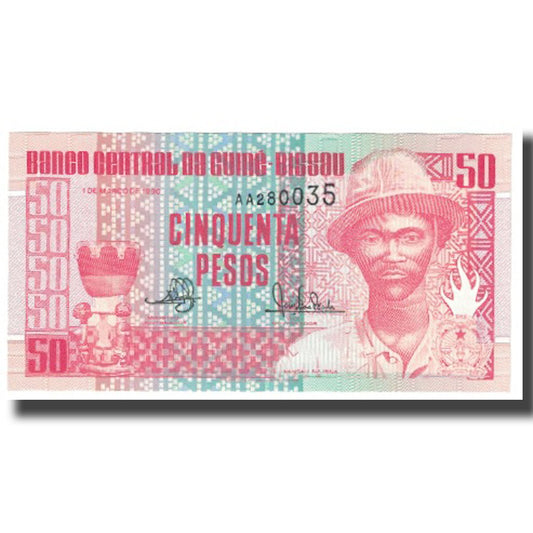 billete de banco, 
  
  Guinea-Bisáu, 
  
  50 pesos