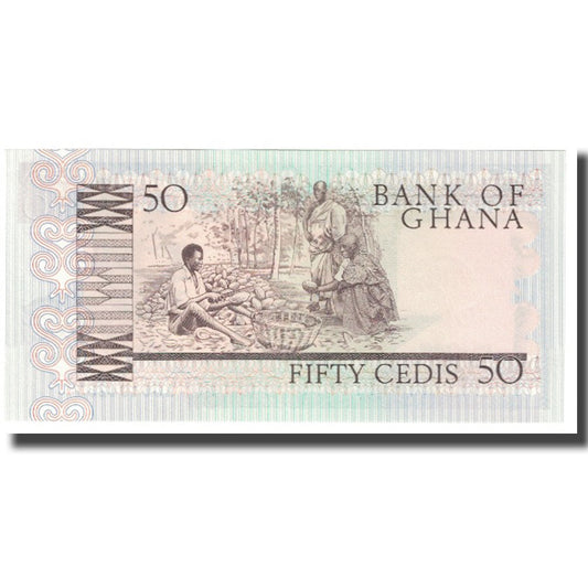 billete de banco, 
  
  Ghana, 
  
  50 cedis