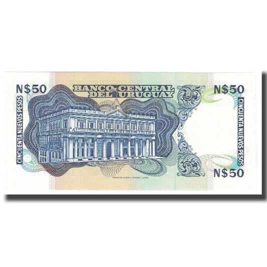 billete de banco, 
  
  Uruguay, 
  
  50 nuevos pesos